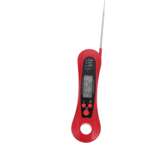 Thermomètre Électronique à Viande Pliable Numérique Cuisine Rouge (1/5)