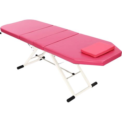 Table de massage, design portable, dossier réglable, Rose (1/2)