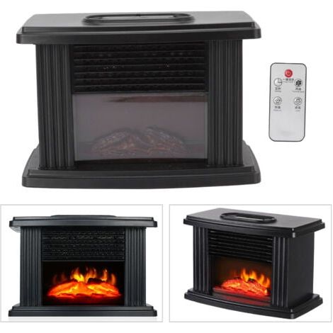 Elektrischer Kaminofen 1000W, tragbar, schnelle, gleichmäßige Wärme, elektrischer Tischofen mit Fernbedienung (1/5)