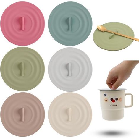 Tapas de silicona，cubiertas de silicona para vasos，tapa de silicona para tazas，tapa de silicona reutilizable para tazas，6 piezas (1/5)