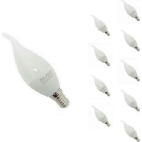 10pcs ampoules LED E14 –– 8W flamme Ø38mm – Économie d'énergie – pour lustres et appliques – Blanc froid 6000K-8000K (1/2)