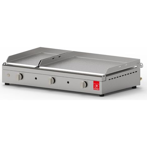 Plancha PLANET à gaz - CHEF 80MIX 26 Lisse-55 Lisse - 3 brûleurs - Inox 304 Alimentaire (1/5)