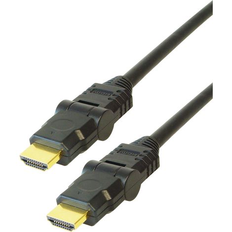 Cavo HDMI Ethernet ad alta velocità con connettore HDMI da 19 poli a connettore HDMI da 19 poli, 5,0 m entrambi Connettore knickbar +/-90 gradi (1/2)