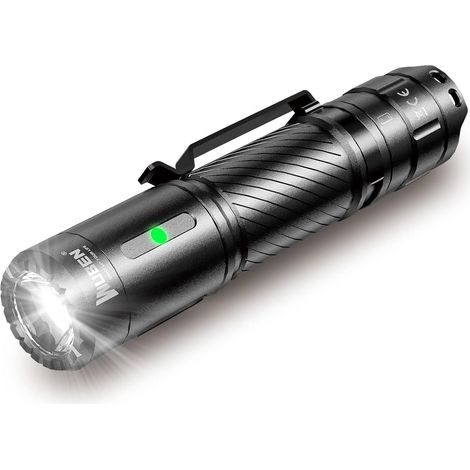 royaluxe - Lampe torche LED haute puissance 1200 lumens, lampe torche tactique militaire puissante rechargeable USB, petite lampe torche LED à piles, étanche IPX