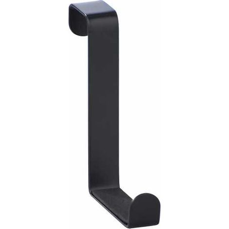 WENKO Gancio sopraporta nero opaco 4 pezzi - Attaccapanni sopraporta 4 ganci, Acciaio, 7.4 x 1.2 x 7.4 cm, Nero (1/5)