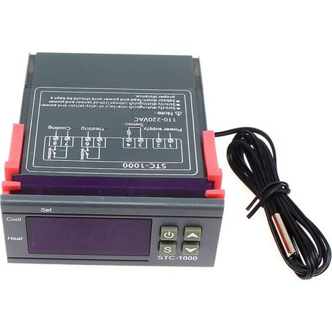 Mikroprozessorgesteuerter Temperaturregler, Digitalanzeige, Aquariumthermostat, Meeresfrüchte-Inkubator, 110 bis 220 V - Crezuo