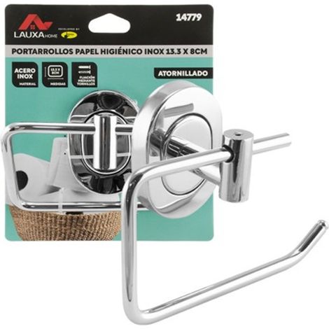 Portarrollos Papel Higiénico Acero Inox Lauxa Home 13.3x8cm Cromado