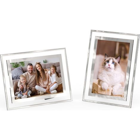 2 Pièces Cadre Photo 10x15 Verre, Transparent Cadres Photos Argenté 10x15 pour Photos de Mariage Portraits Animaux Paysages, Anniversaire Noël Cadeau, Horizontal ou Vertical (1/5)