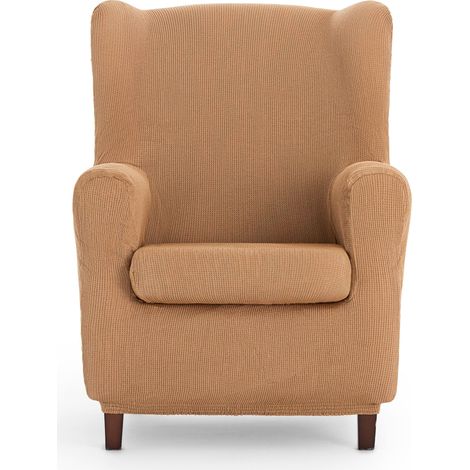 Housse de Fauteuil à Oreilles Universelle et Polyvalente - Housse de Fauteuil de Couleur Jaune protectrice Facile à Placer pour Le Dossier, l'assise et Les Bras (1/5)