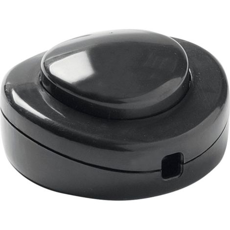 Interruptor de paso DUOLEC 2A redondo. Color negro -