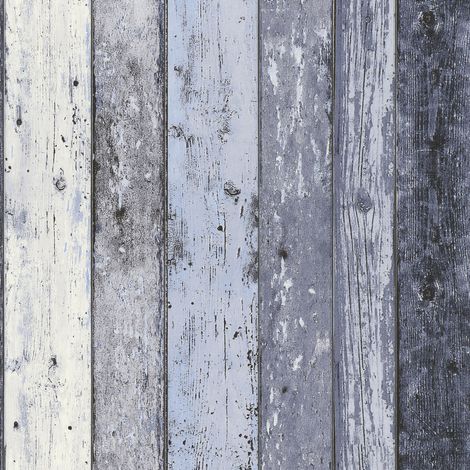 BRICOFLOR Papier peint effet bois bleu | Papier peint bord de mer bleu clair pastel | Papier peint salle de bain & chambre garçon intissé - 10,05 x 0,53 m (1/5)