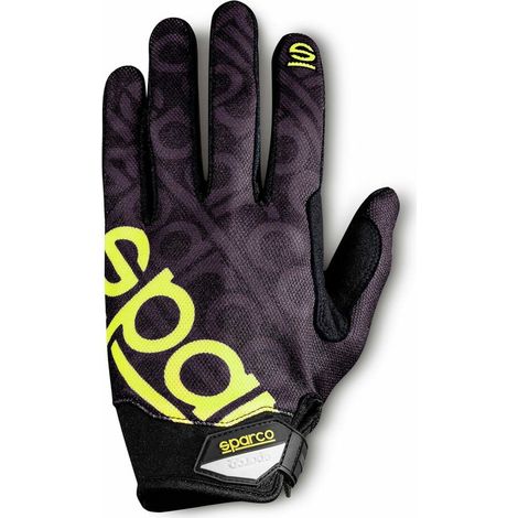 Sparco 002093 Guanti Lavoro Regolabili Polso Rinforzo Police Indice Nero Giallo L (1/2)
