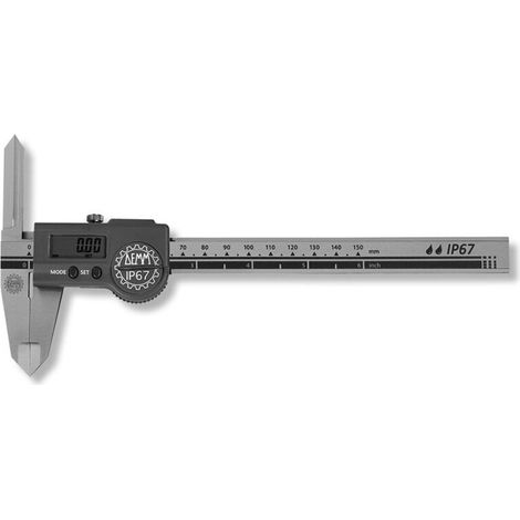 Digital-Taschenmessschieber DIGI ARES inox mit extra langen Kreuzspitzen, Tiefenmaß eckig 150x47/0,01mm IP67