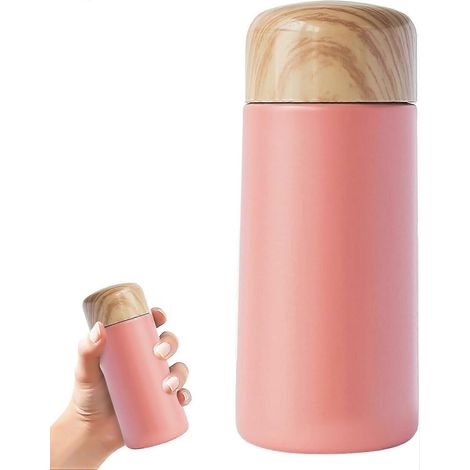 Bouteille isotherme de 150 ml pour lait, café, thé, boissons chaudes et froides, en acier inoxydable 304, rose. (1/5)