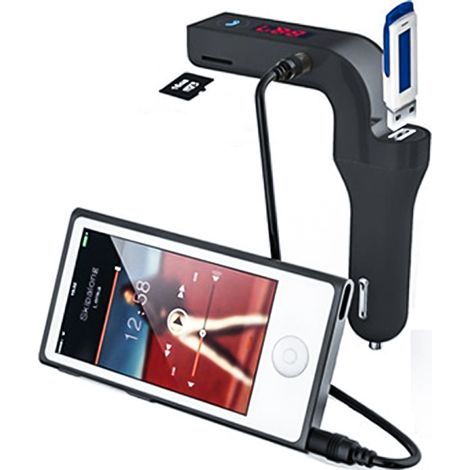TRASMETTITORE VIVAVOCE BLUETOOTH CON DISPLAY FM LETTORE USB MP3 MODULATORE AUTO