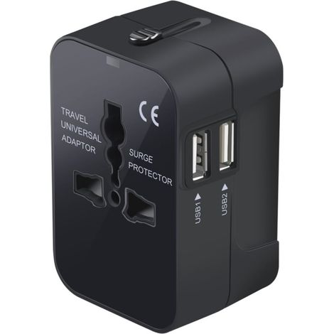 Adaptateur de Voyage, Prises Europe avec 2 Prise électrique USB (1/5)