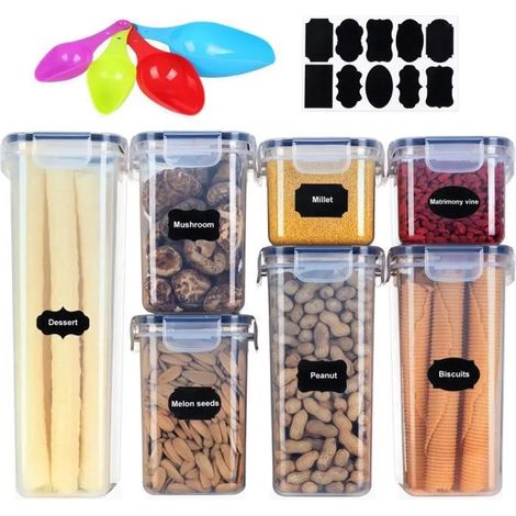 7 Boîte de rangement, étanche, plastique transparent, sans BPA, cuisine (1/5)