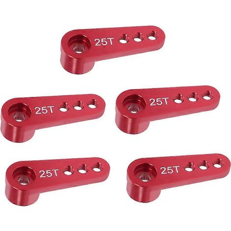 Bras de servo de direction en alliage d'aluminium 25T pour voiture RC, rouge (1/5)