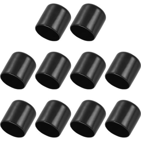 10 Paquets Embouts en Caoutchouc Vinyle de 28 mm Noir Capuchons de Protection de Boulons Flexibles, pour Tiges de Tubes Métalliques Boulons (1/5)