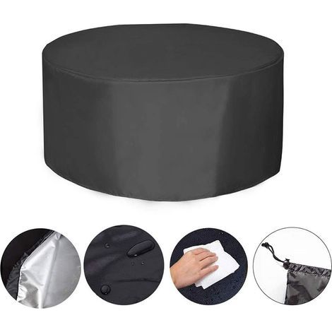 Garden Table Cover, Waterproof Protective Tarpaulin for Garden Furniture and Winter Storage (18595cm, Round) (1/4)