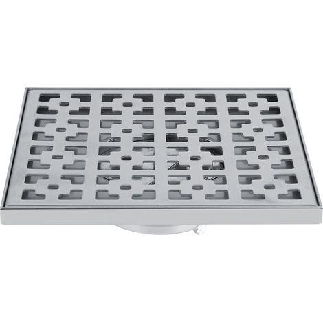1 Caniveau de douche, Acier inoxydable 304, Carré 20x20 cm, Drainage rapide, Salle de bain, Cuisine (1/5)