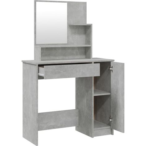 Ensemble de coiffeuse 86,5 x 35 x 136 cm gris béton (1/4)