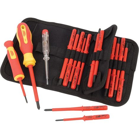 Draper Tools 18-Piece Insulated Voltage Tester and Screwdriver Set – Electrical Testing and Repair Kit (1/5)