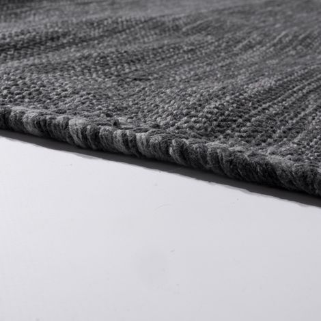 Paco Home Designer Teppich Webteppich Kelim Handgewebt 100% Baumwolle Modern Meliert Grau 120x170 cm