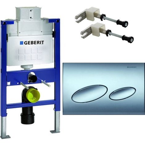 Geberit Duofix 0.82m WC Toilet Frame UP200 Cistern + KAPPA20 Chrome Plate (1/3)