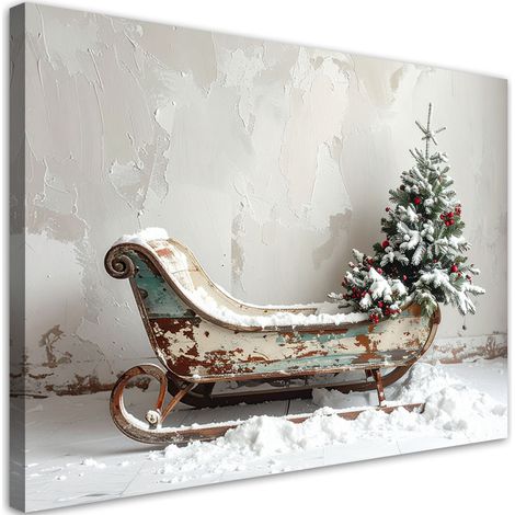 Impresión de Imagen, Árbol de Navidad trineo nieve, 30x20 (1/5)