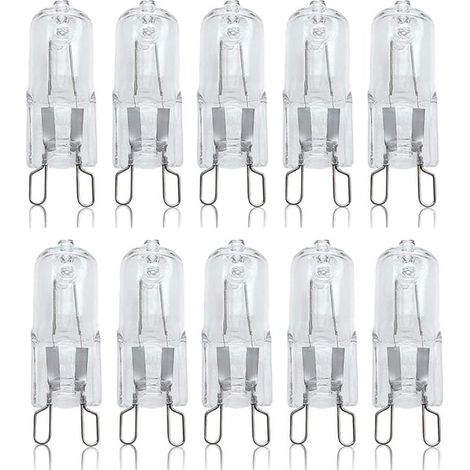 Lot de 10 ampoules halogènes G9 40 W, capsule transparente, longue durée de vie, lumière blanc chaud, éclairage salon (1/3)