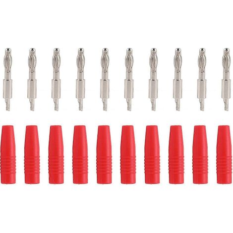 10er-Packung 4-mm-Bananenstecker (22.040) zum Selberbauen, passend für Multimeter-Messleitungen