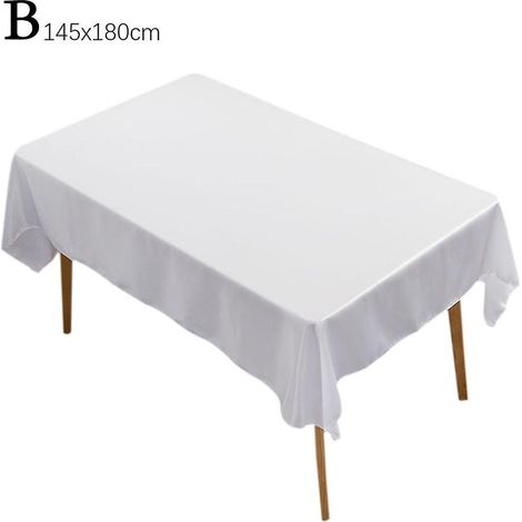 Nappe rectangulaire en polyester réutilisable, lisse et facile à nettoyer.