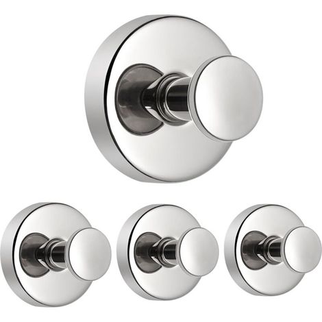 Duschhaken mit Saugnapf für Badezimmerfenster, Glastüren und Wände, 4er-Pack, glänzend silber (1/5)