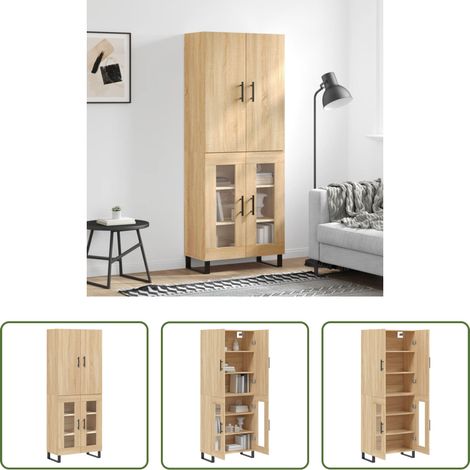 Buffet en bois - Buffet haut Chêne sonoma 69,5x34x180 cm Bois d'ingénierie (1/5)