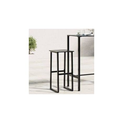 Tabourets de bar lot de 2 noir acier enduit de poudre (1/5)