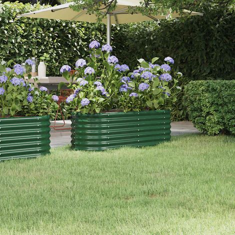 Letto Giardino Acciaio Zincato 114x40x36 cm Verde vidaXL