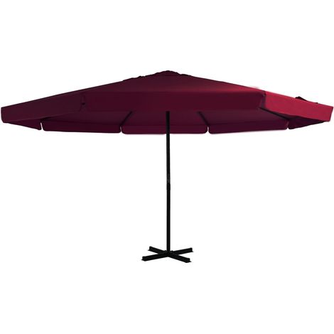 Ombrellone da giardino con palo in alluminio bordeaux da 500 cm 020008107