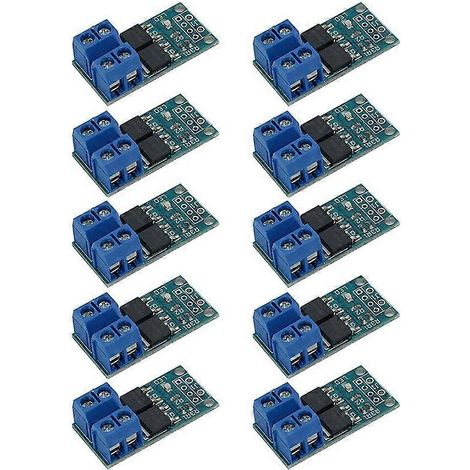Lot de 10 modules de commande à déclenchement MOSFET double haute puissance 400 W5 V-36 V CC15 A (30 A max.)bande passante 0-20 kHzbleu. (1/5)