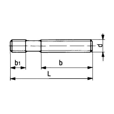 Tige filetée, Matériaux : traité pour classe de résistance 8.8, Ø de filetage x Long. d x l M16 x 100 mm, Long. filetage b 63 mm (1/4)