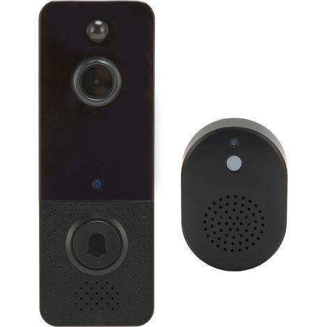 Sonnette interphone sans fil bidirectionnelle intelligente 1080p WiFi avec télécommande mobile, vision nocturne infrarouge et détection de mouvement PIR (1/5)