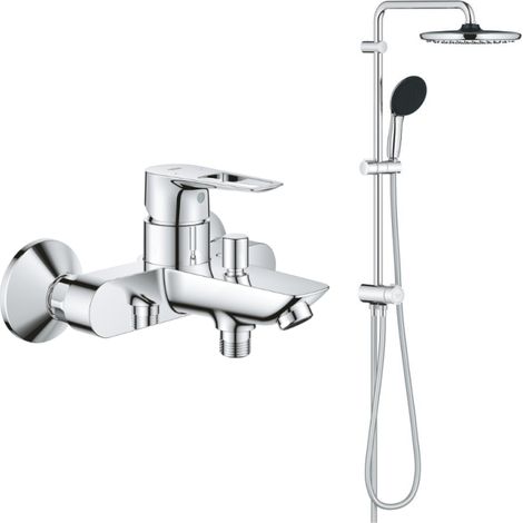 Pack mezclador mecánico de baño/ducha GROHE Start Loop + columna de ducha cromada GROHE Vitalio Start 250