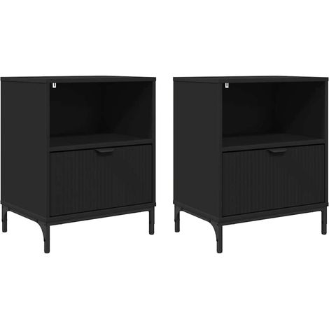 Maison Exclusive - Nachttisch 2 pcs Schwarz 49 x 36 x 61 cm Holzw