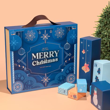Boîte de Noël surprise pliable à 24 compartiments, calendrier de l'Avent pour cosmétiques, cadeau surprise pour un anniversaire ou Noël, boîte de Noël surprise, boîte pliable bleue
34 × 30,5 × 8 cm (1/3)