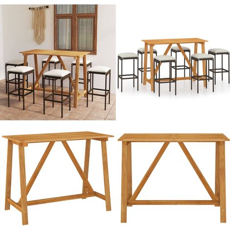 Ensemble de bar de jardin avec coussins 7 pcs Marron - Ensemble Salon De Jardin - Mobilier De Jardin - Table De Jardin - Chaises De Jardin - Set De Bar Extérieur - Home & Living