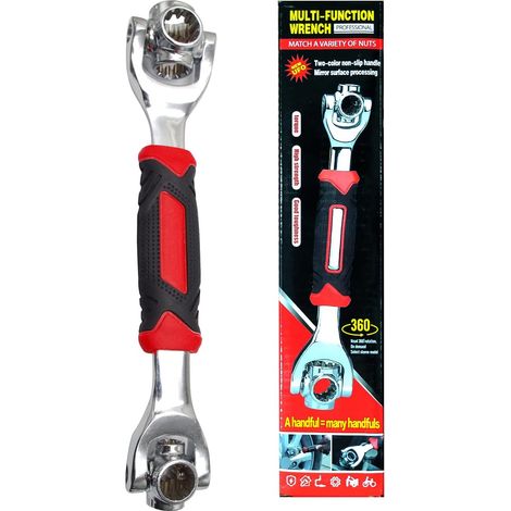 Clé Tiger 48 en 1, adaptée à diverses réparations de meubles et d'automobiles, y compris les vis Torx, les vis TORX, etc. Clé universelle 6 points à 360 degrés (rouge n° 1). (1/5)