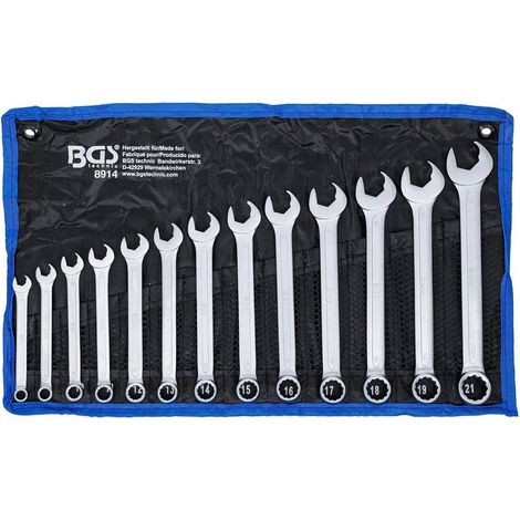 Jeu de Clés Mixtes 13 pcs 8-21 mm - Côté à Bec avec Fonction Cliquet - Précision et Confort d Utilisation - D-Work (1/5)
