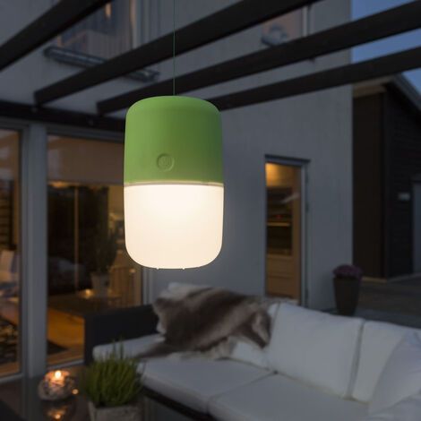 Solar LED Leuchte ASSISI mit 3-Stufen Dimmer & USB-Kabel, IP44, Grün (1/5)