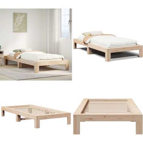 vidaXL Cadre de lit sans matelas 90x190 cm bois de pin massif (1/5)