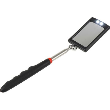 Outil d'inspection avec éclairage LED, perche télescopique flexible et miroir pivotant (1/5)